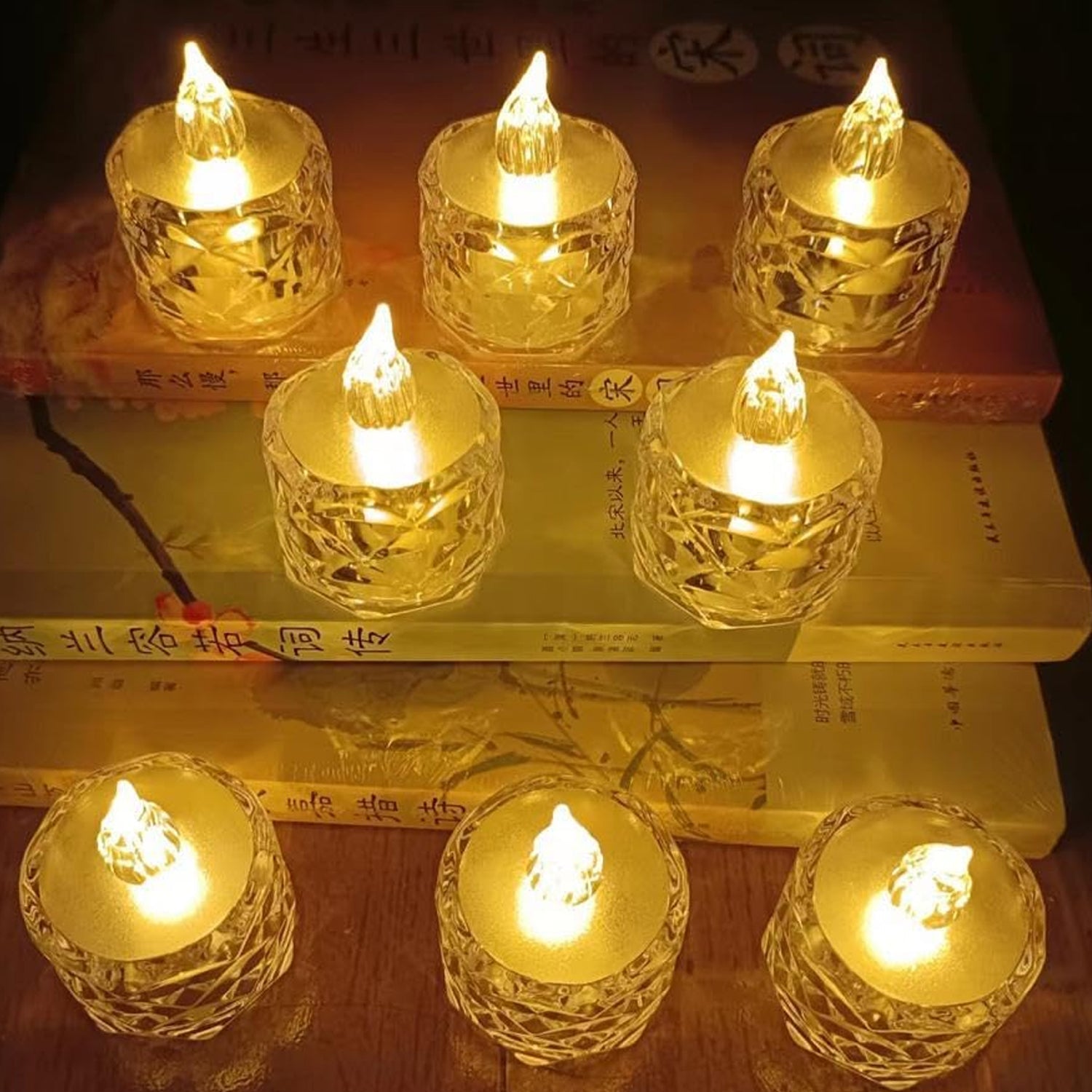 12 Pcs Flameless and Smokeless Decorative Acrylic Candles Transparent Led Tea Light Candle for Gifting, House, Diwali, Christmas, Festival, Events Decor Candles 12 Pcs Flameless and Smokeless Decorative Acrylic Candles Transparent Led Tea Light Candle for Gifting, House, Diwali, Christmas, Festival, Events Decor Candles